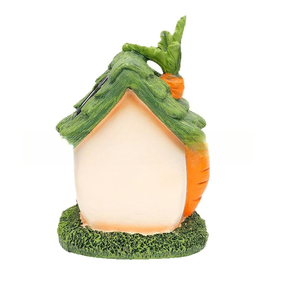 Solar Christmas Tree House Garden Stake Light Outdoor Xmas Decor Resin Ornament