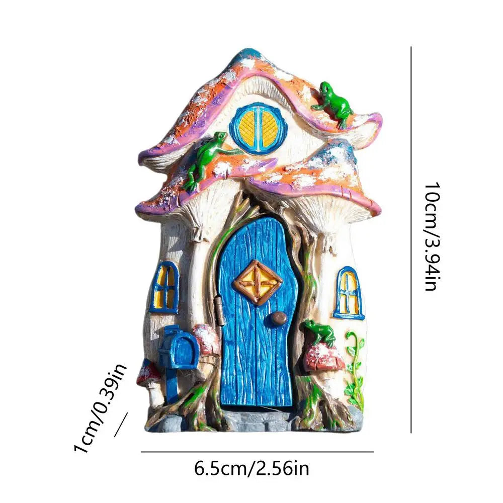 Waterproof Resin Gnome Fairy House Figurine Outdoor Garden Yard Lawn Ornament