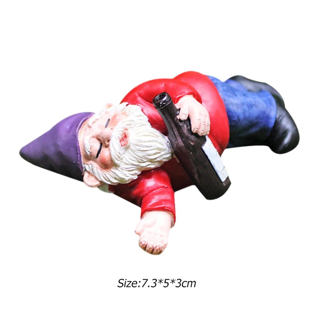 Funny Middle Finger Garden Gnome Statue Naughty White Beard Dwarf Figurine Decor