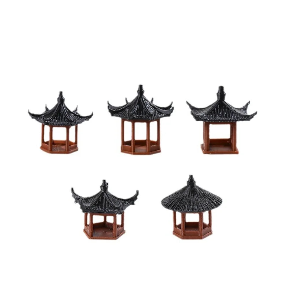 Zen Style Mini Hexagonal Pavilion Pagoda Statue for Bonsai & Fairy Garden