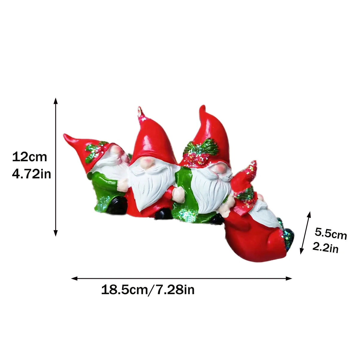 4pcs Christmas Gnome Resin Ornaments Set Mini Santa Claus Dwarfs Holiday Decor