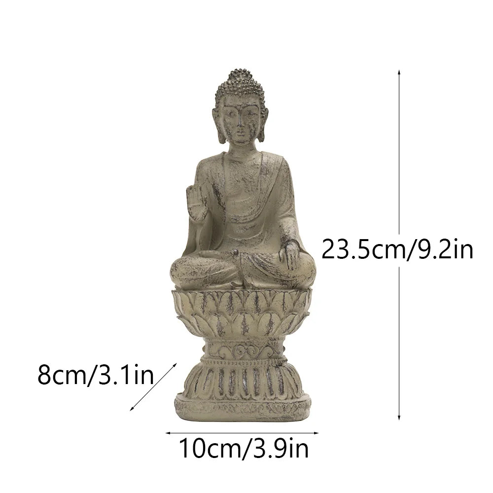 Chinese Zen Buddha Statue Resin Meditating Buddha Sculpture Feng Shui Home Decor