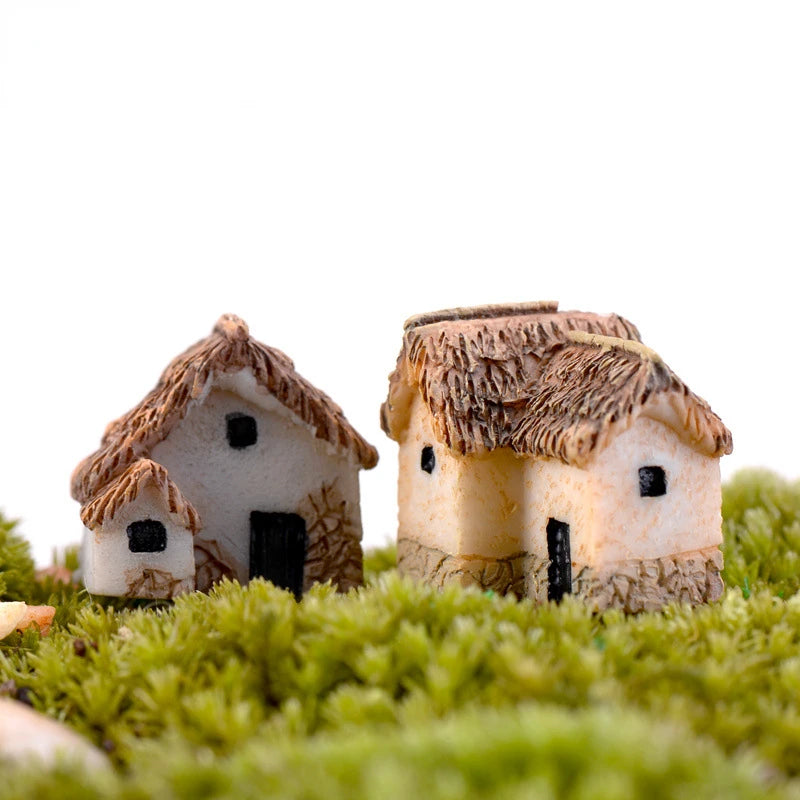 Miniature Resin House Cottage Figurine Fairy Garden Villa Terrarium Landscape Decor