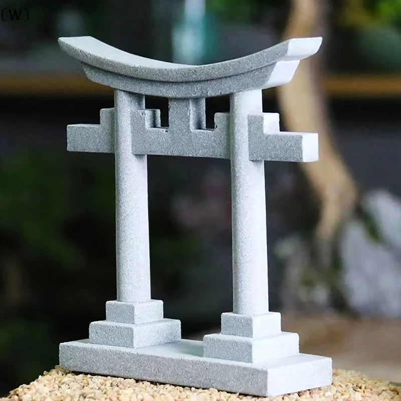 Sandstone Torii Gate Japanese Aquarium Decor Fish Tank Shrine Ornament Shinto