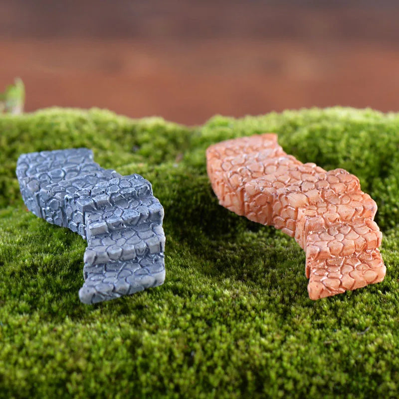 4pcs Miniature Curved Path Stairs for Fairy Garden Terrarium Micro Landscape DIY