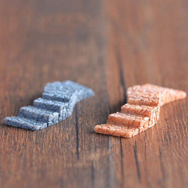 4pcs Miniature Curved Path Stairs for Fairy Garden Terrarium Micro Landscape DIY