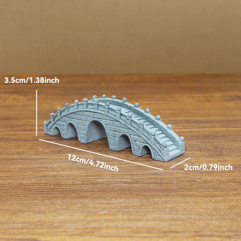 Zen Fisherman & Elder Playing Chess Statue Sandstone Bonsai Fish Tank Ornament