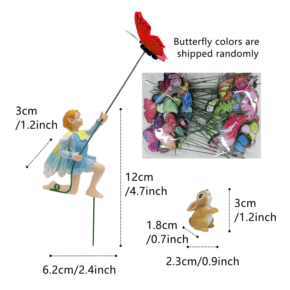 Little Boy Flying Kite Garden Statue Resin Figurine for Bonsai Fairy Garden Decor