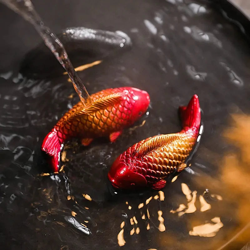 Creative Color Changing Lucky Twin Fish Tea Pet - Zen Tea Ceremony Ornament