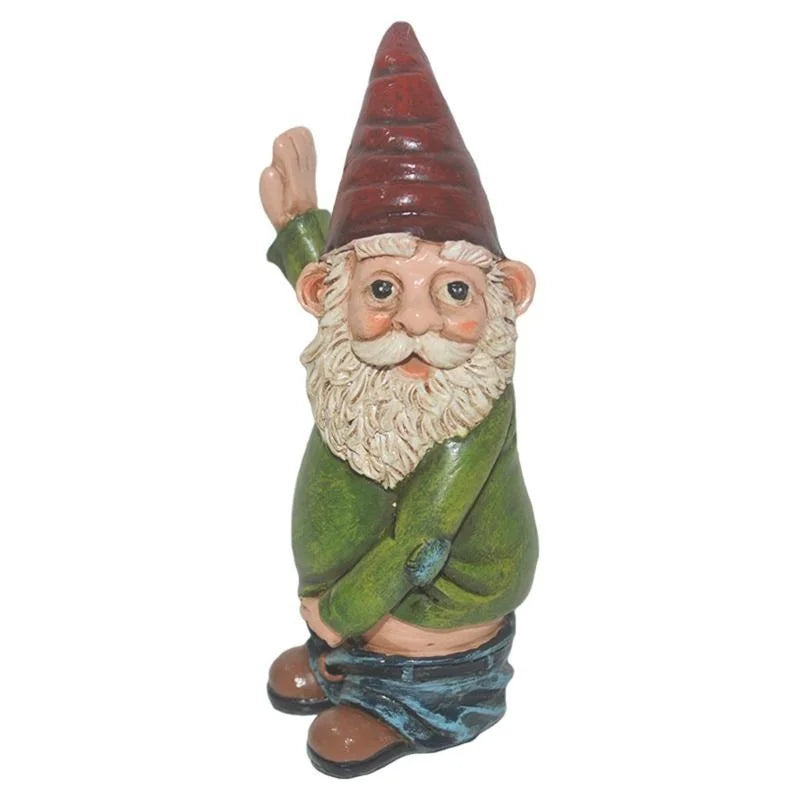 Funny Peeing Garden Gnome Statue Naughty Urinating Dwarf Figurine Yard Art Decor