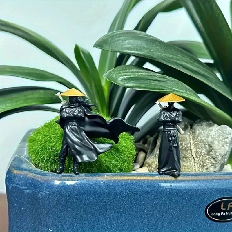 3pcs 50mm Resin Miniature Figures Ancient Japanese Ninja Chinese Samurai Model Kit