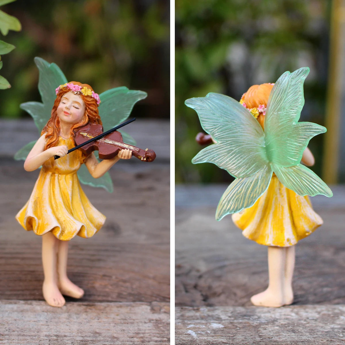 3pcs Dancing Flower Fairy Figurines Mini Resin Statue for Garden Pot Sand Table