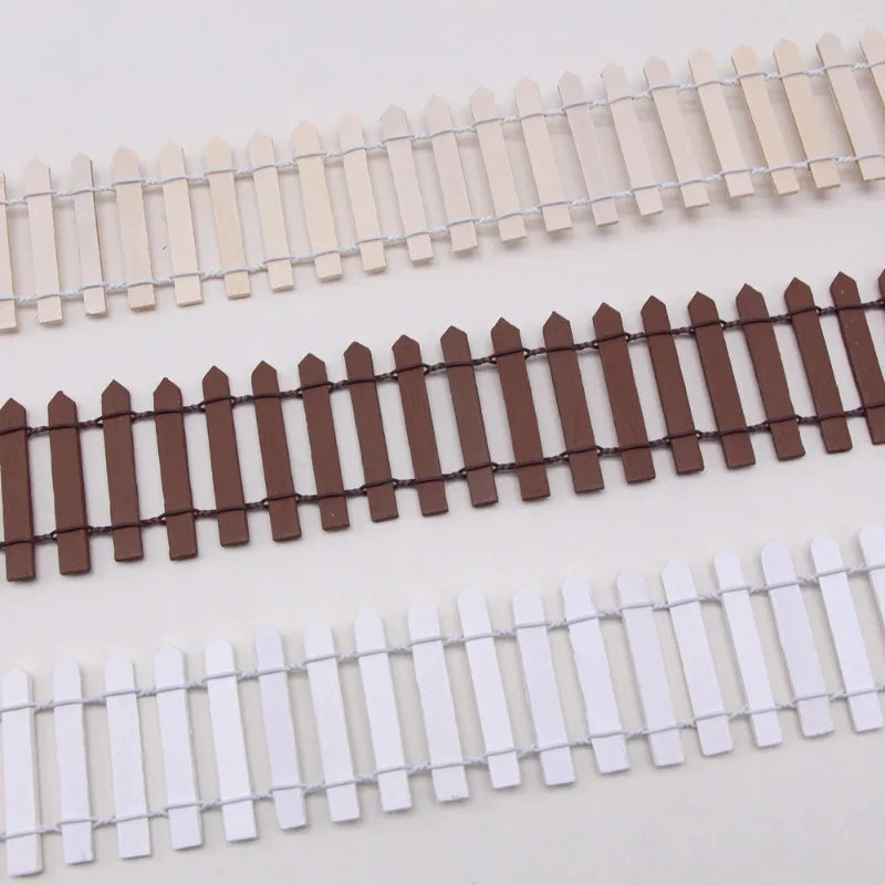 Miniature Wooden Fence Flexible Garden Picket for Succulent Terrarium DIY Decor