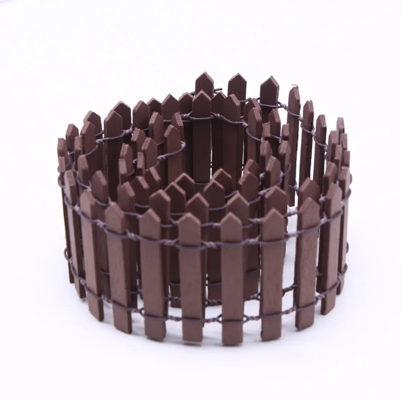 Miniature Wooden Fence Flexible Garden Picket for Succulent Terrarium DIY Decor