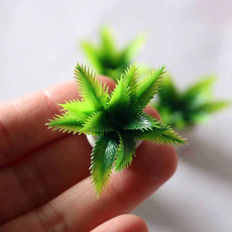 Miniature Green Plant Potted Iron Tree for Fairy Garden Outdoor Landscape Decor