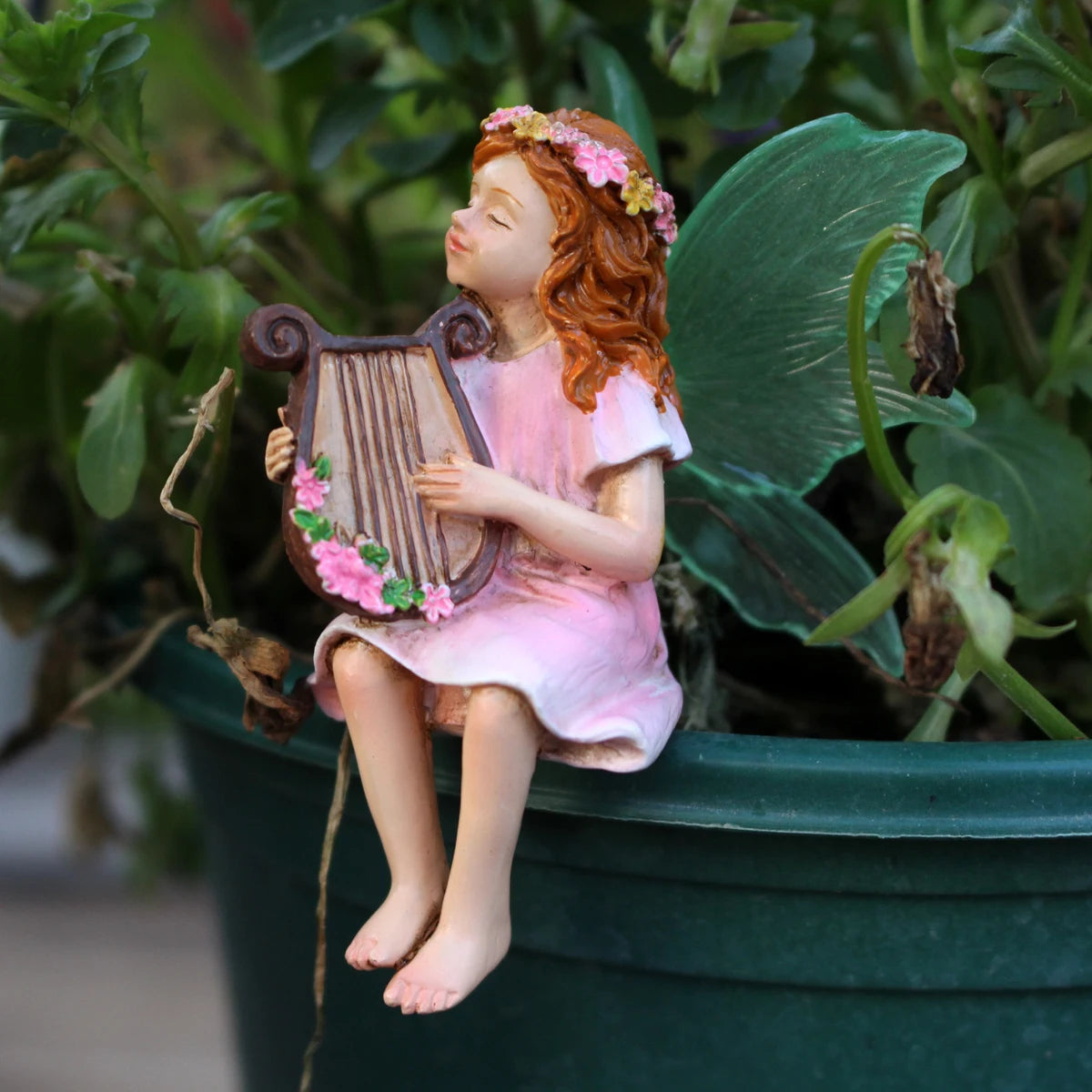 3pcs Dancing Flower Fairy Figurines Mini Resin Statue for Garden Pot Sand Table