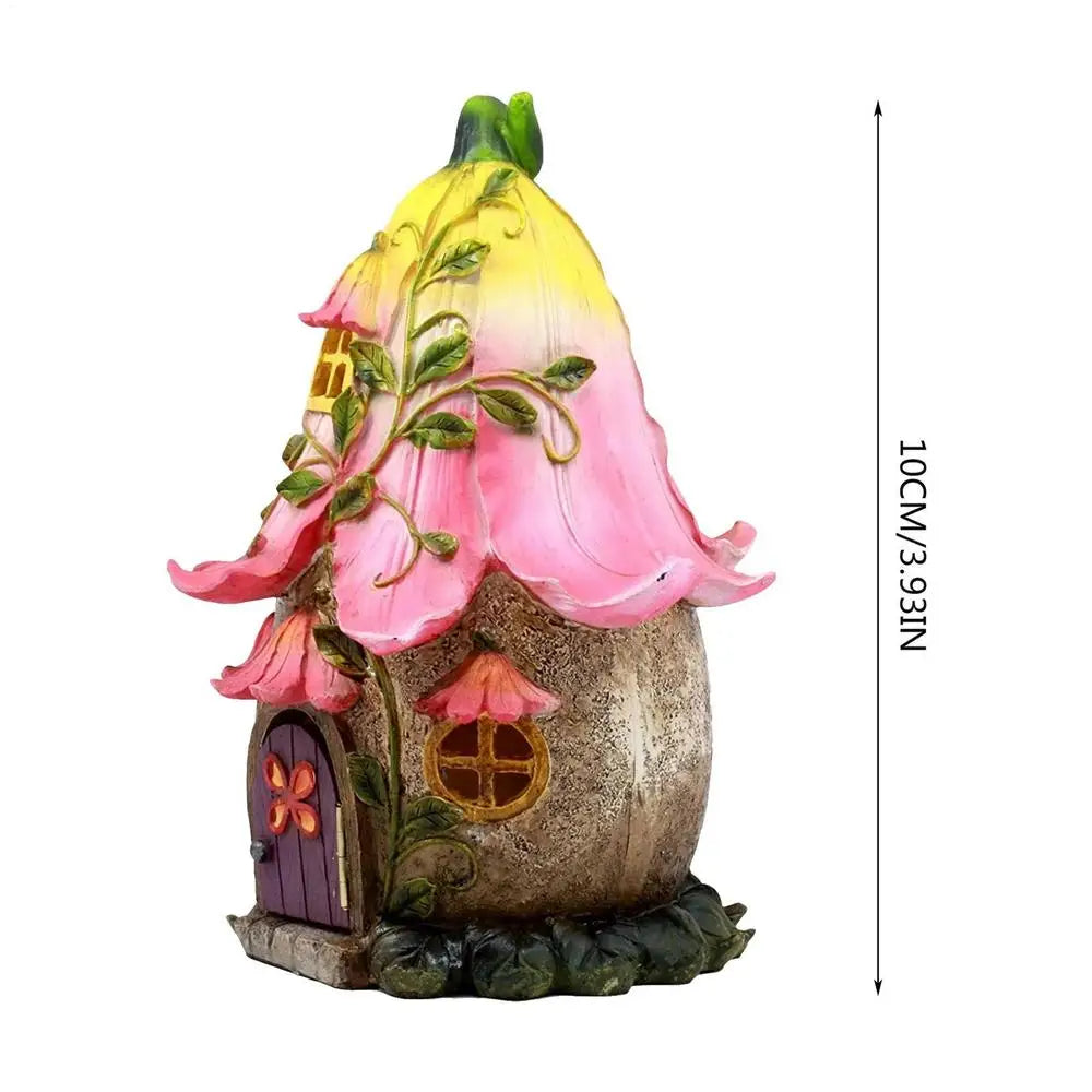 Waterproof Resin Gnome Fairy House Figurine Outdoor Garden Yard Lawn Ornament