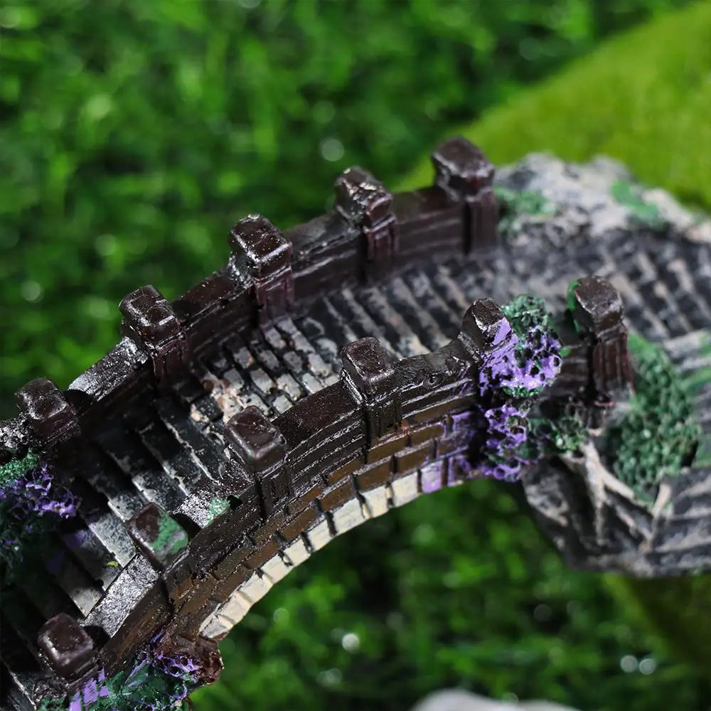 Aquarium Arbor Bridge & Tree Decor Resin Rockery Fish Tank Landscape Ornament