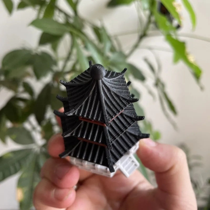 Mini Chinese Pagoda Tower Figurine Ancient Architecture Aquarium Fish Tank Decor