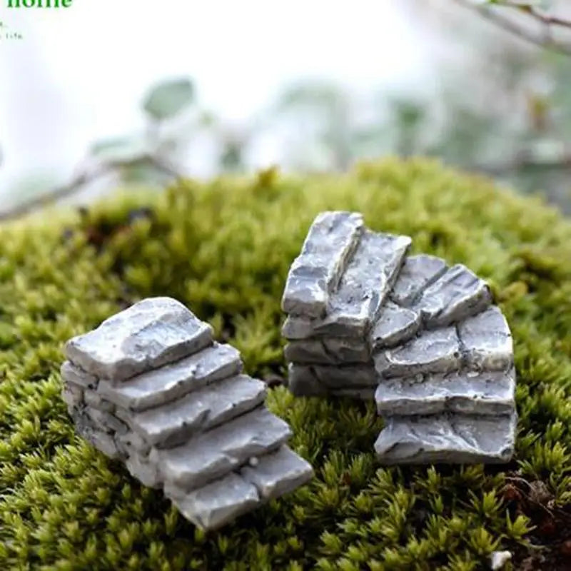 10pcs Miniature Stone Stairs Steps for Fairy Garden Terrarium Micro Landscape DIY