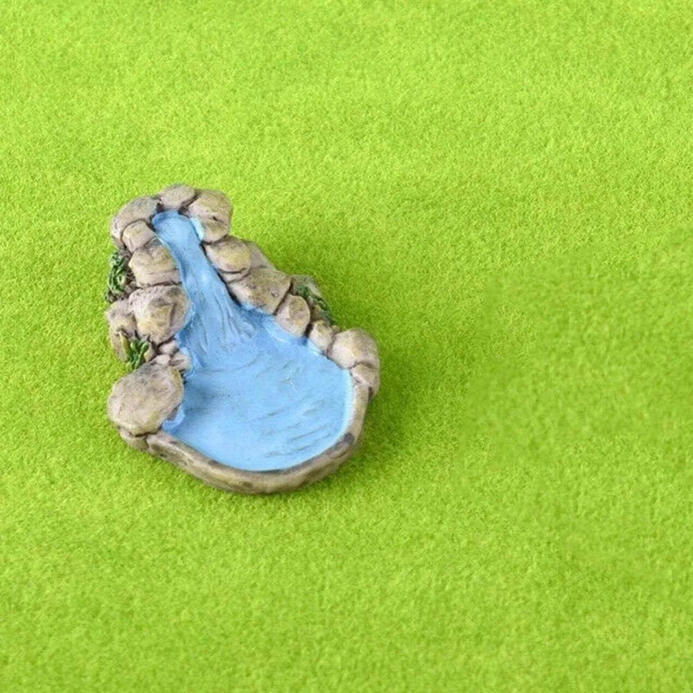 Turquoise Resin Mini Pond Water Pool Figurine Fairy Garden Decor Miniature Pond