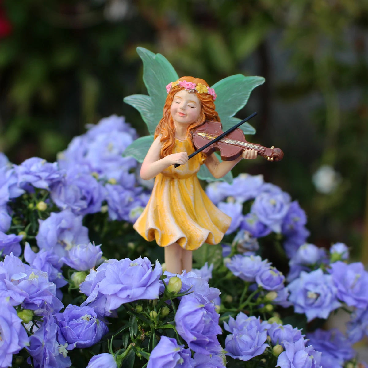 3pcs Dancing Flower Fairy Figurines Mini Resin Statue for Garden Pot Sand Table