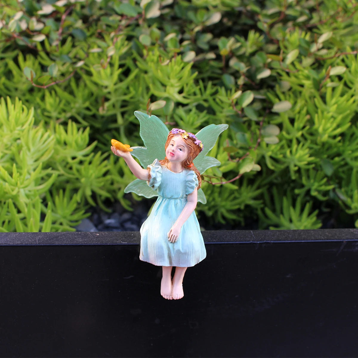 Fairy with Butterflies Garden Statue Resin Miniature Figurine Outdoor Decor Gift