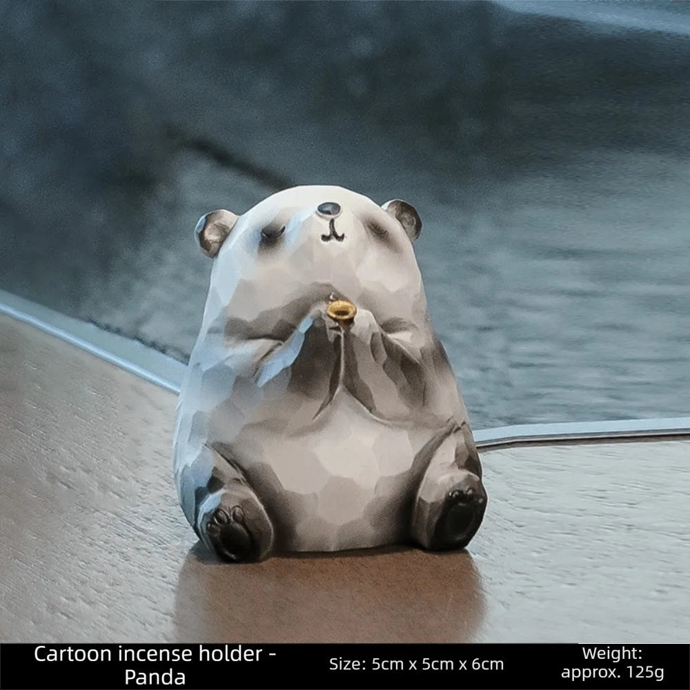 Cute Frog Bear Panda Incense Stick Holder Resin Handmade Ash Catcher Home Decor