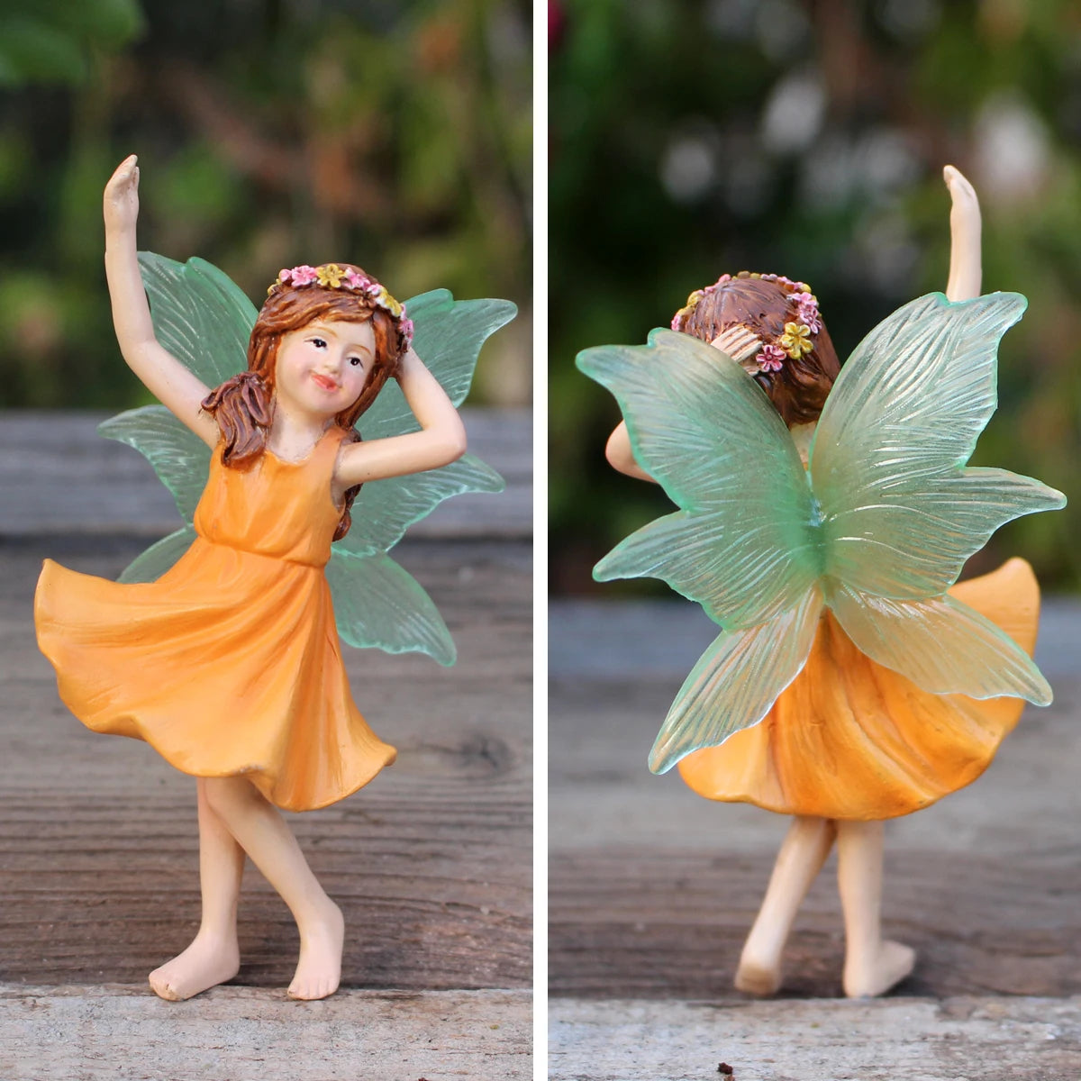 3pcs Dancing Flower Fairy Figurines Mini Resin Statue for Garden Pot Sand Table