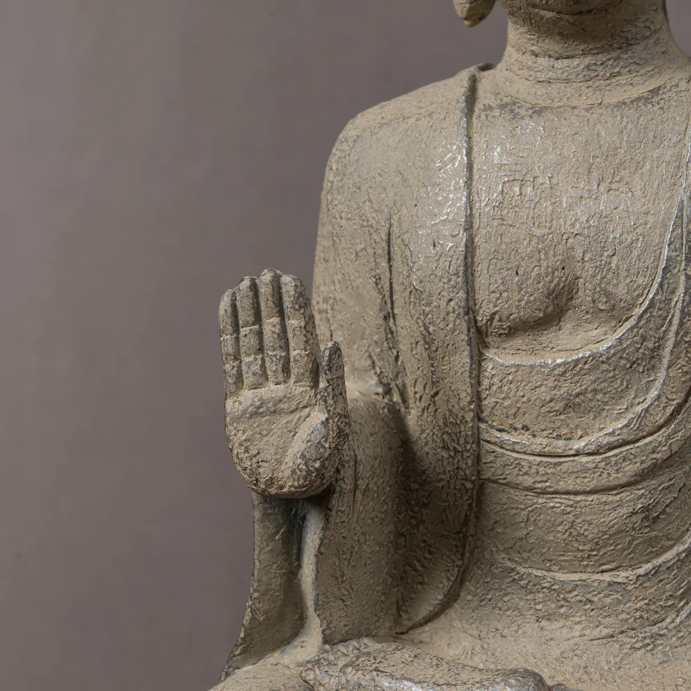 Chinese Zen Buddha Statue Resin Meditating Buddha Sculpture Feng Shui Home Decor