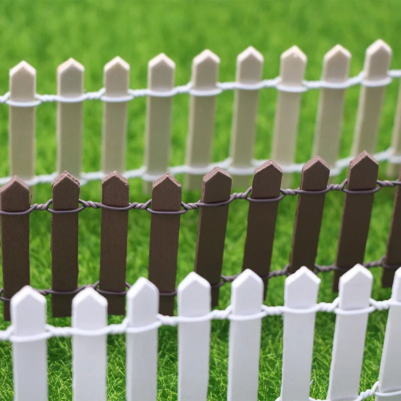 Miniature Wooden Fence Flexible Garden Picket for Succulent Terrarium DIY Decor