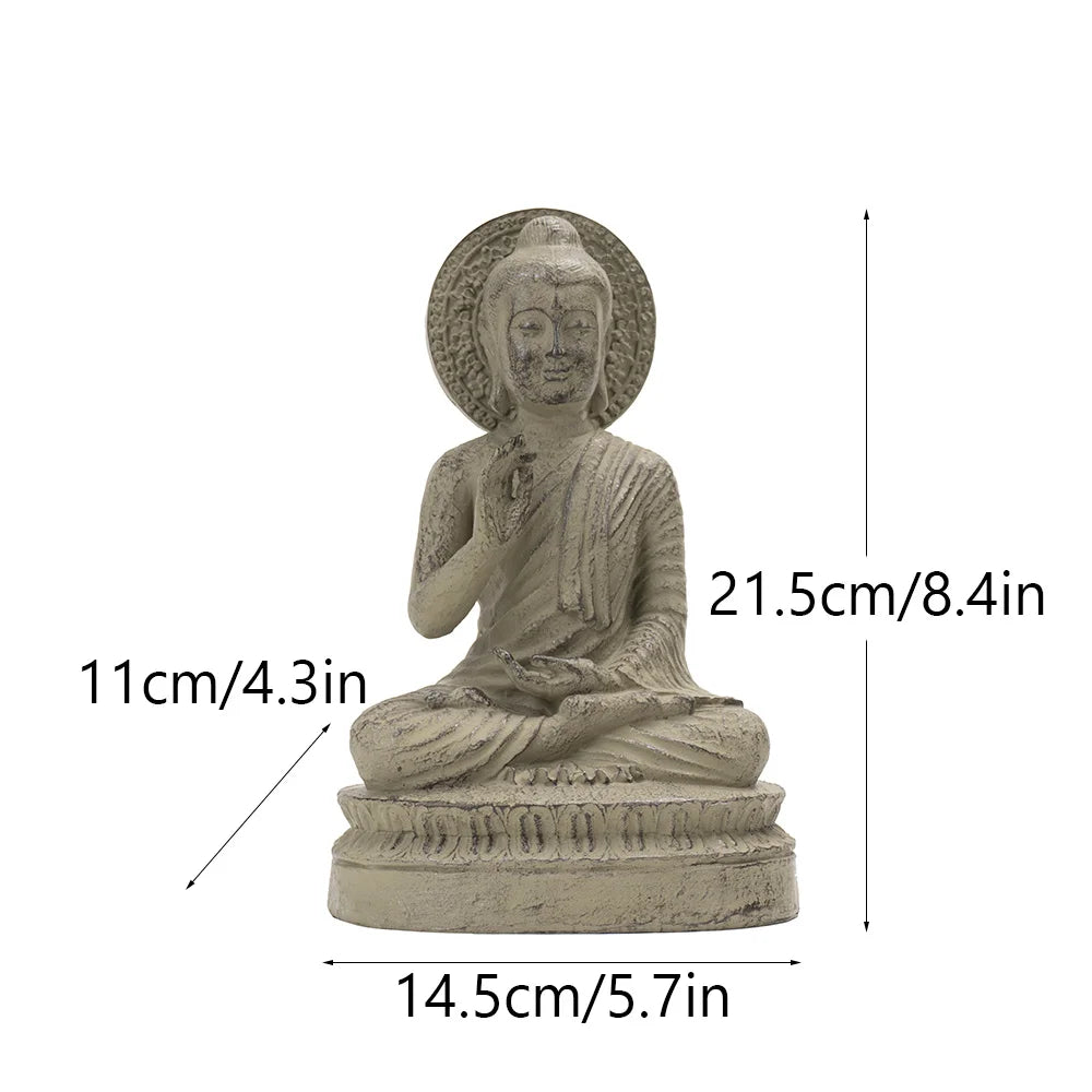Chinese Zen Buddha Statue Resin Meditating Buddha Sculpture Feng Shui Home Decor