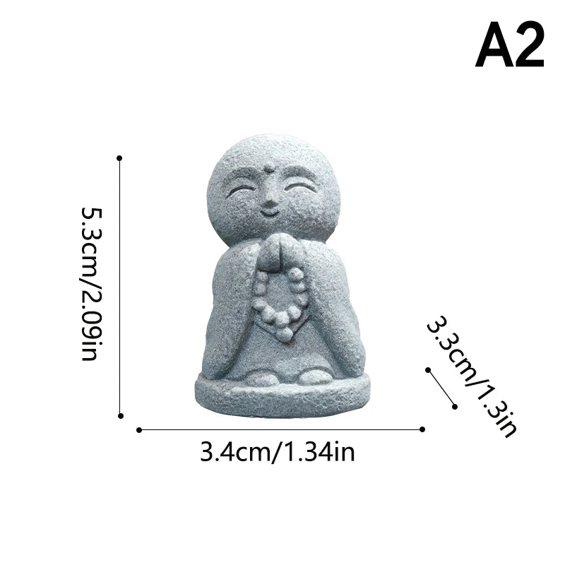 Mini Jizo Buddha Statue Japanese Zen Garden Decor Ksitigarbha Figurine Fish Tank