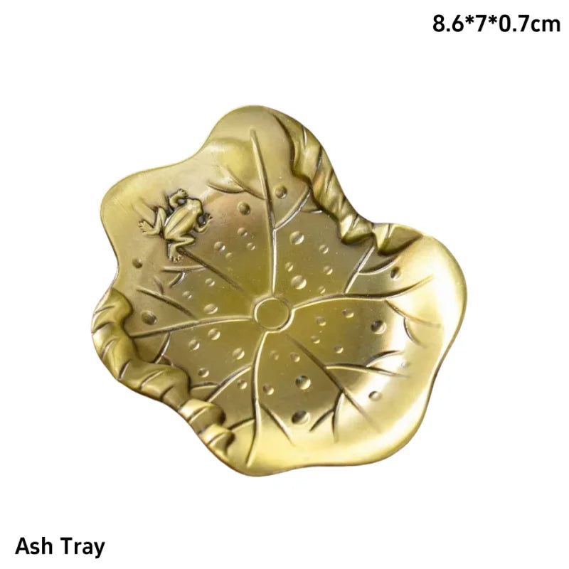 Antique Brass Meditation Zen Frog Statue Incense Burner Copper Tea Pet Desk Decor