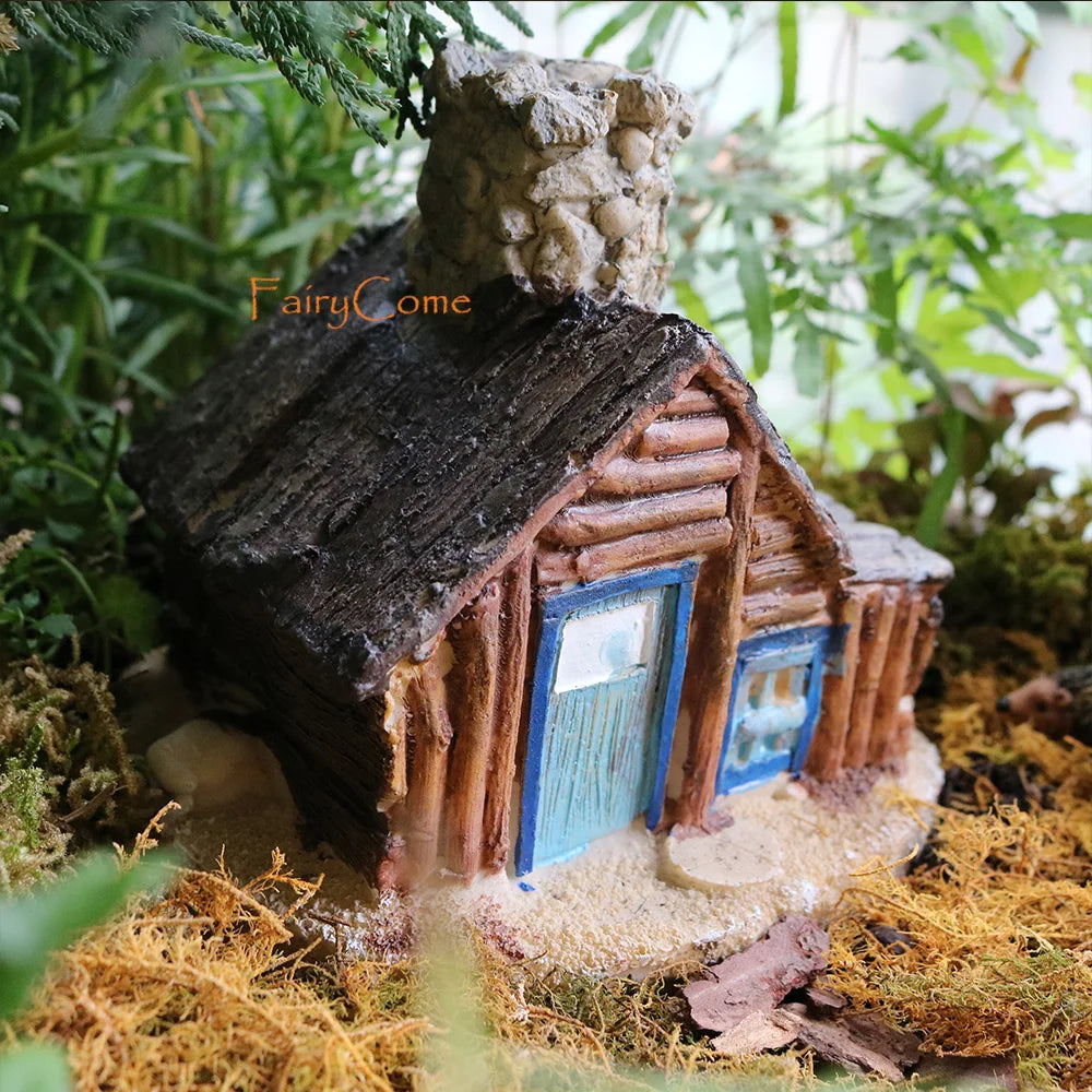 Miniature Fairy Garden House Resin Cottage Villa Hut Outdoor Antique Ornament Decor