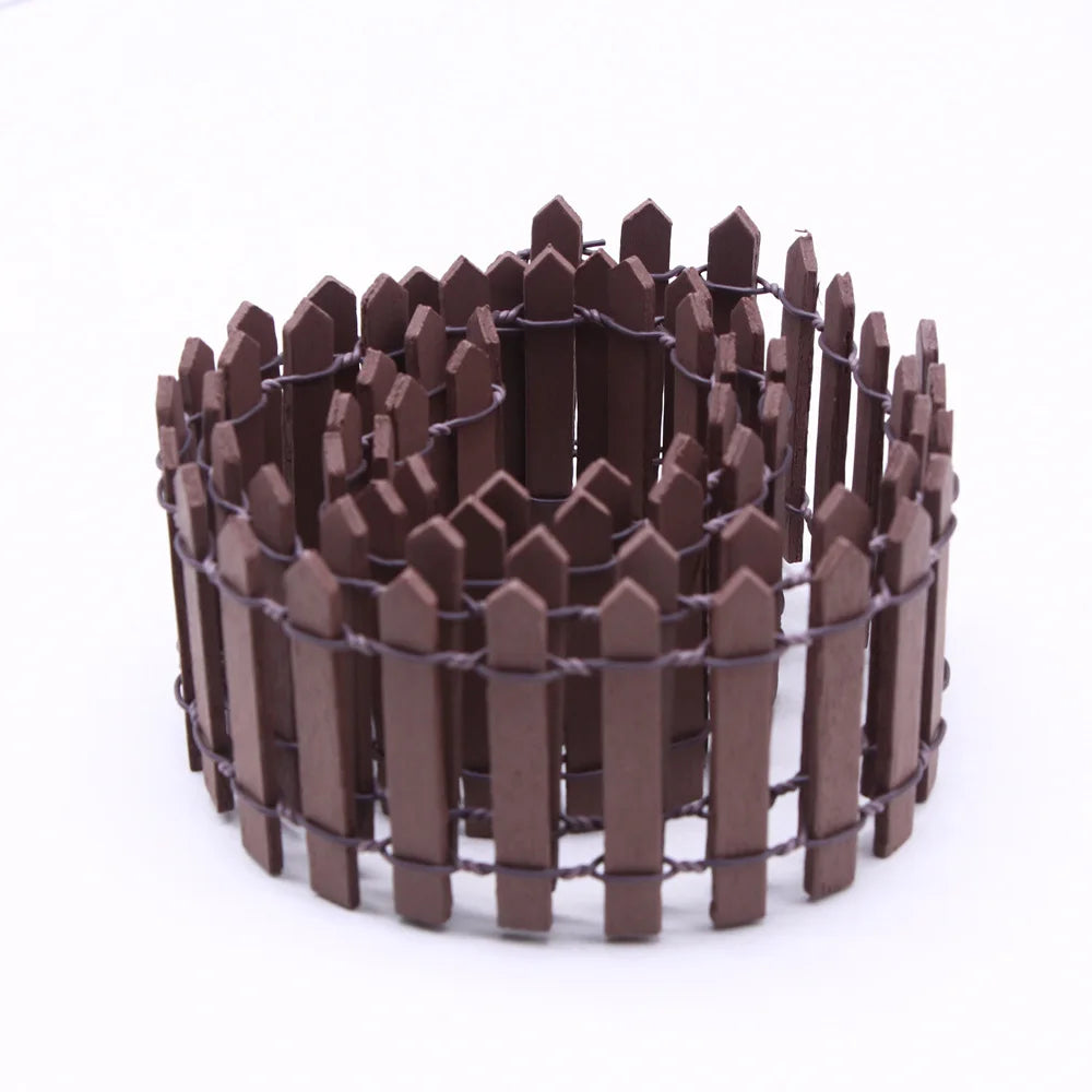 Miniature Wooden Fence Flexible Garden Picket for Succulent Terrarium DIY Decor