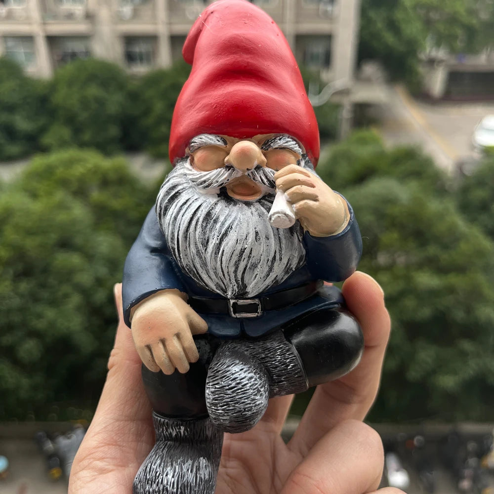 Smoke Break Gnome Shelf Sitter Collectible Stoner Novelty Gnome Figurine
