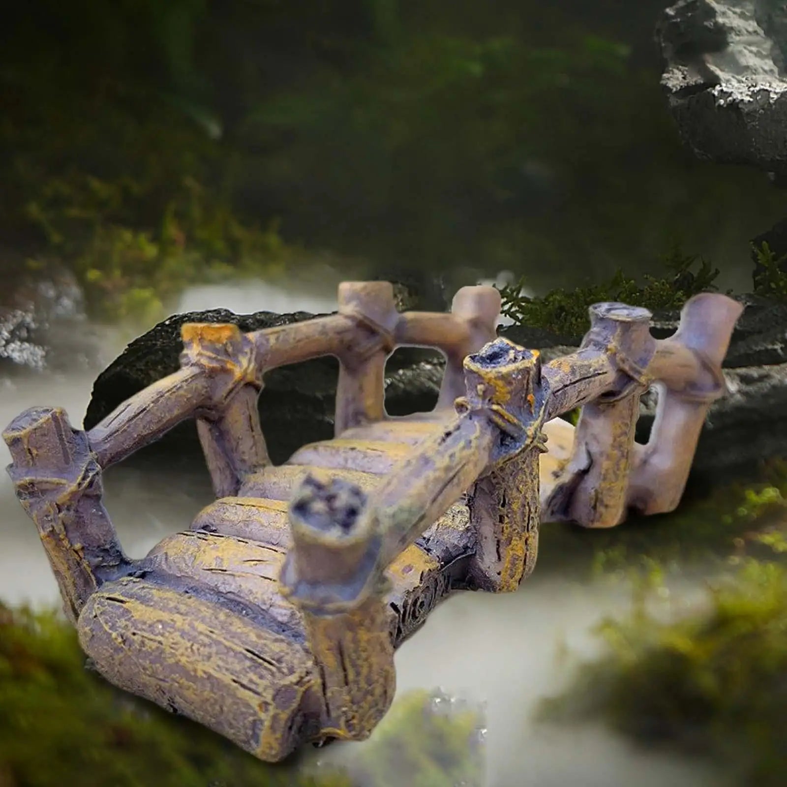 Resin Miniature Bridge with Rails Fairy Garden Accessory Aquarium Terrarium Decor