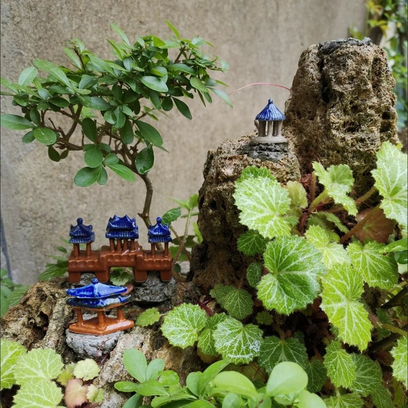 2pcs Japanese Torii Gate Miniature Shinto Shrine Figurine Zen Garden Decor Gift