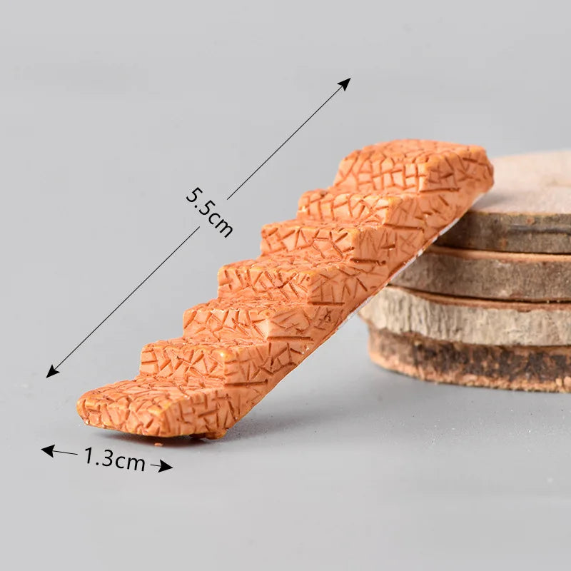 4pcs Miniature Curved Path Stairs for Fairy Garden Terrarium Micro Landscape DIY