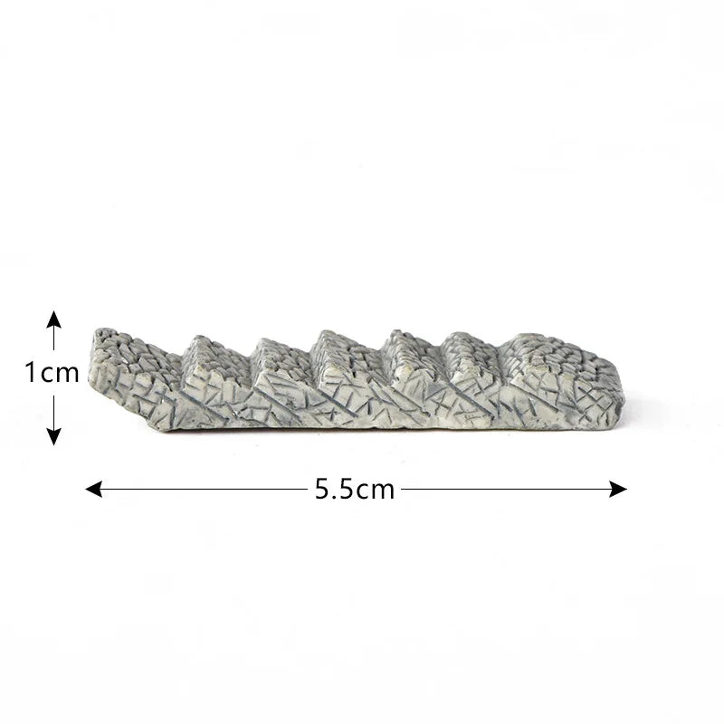4pcs Miniature Curved Path Stairs for Fairy Garden Terrarium Micro Landscape DIY
