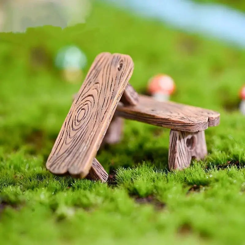 2pcs Miniature Couple Love Chair Resin Furniture for Fairy Garden Moss Terrarium