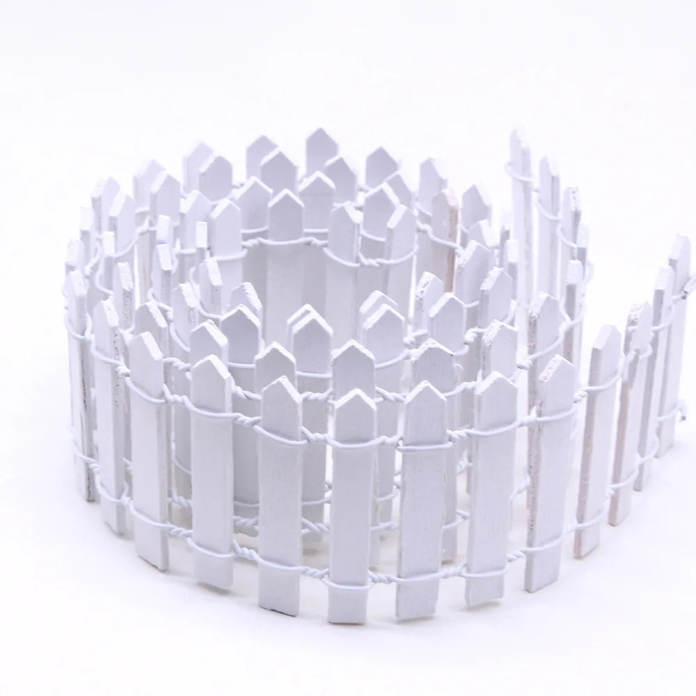 Miniature Wooden Fence Flexible Garden Picket for Succulent Terrarium DIY Decor