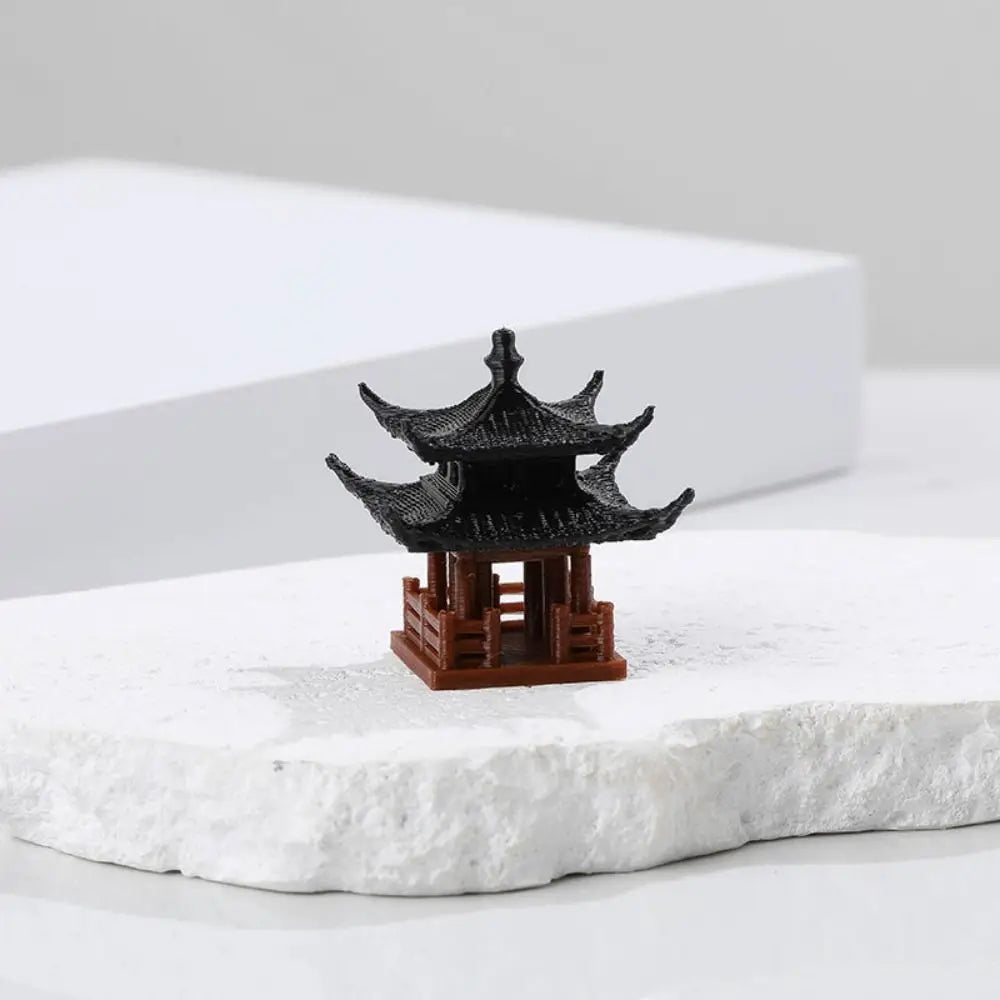 Zen Style Mini Hexagonal Pavilion Pagoda Statue for Bonsai & Fairy Garden