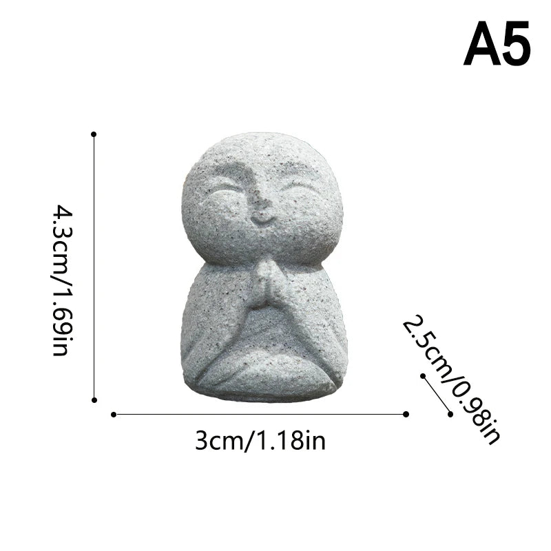 Mini Jizo Buddha Statue Japanese Zen Garden Decor Ksitigarbha Figurine Fish Tank