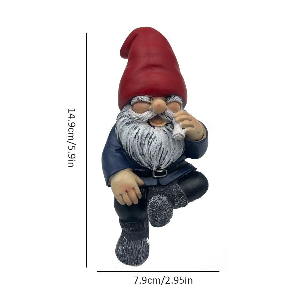 Smoke Break Gnome Shelf Sitter Collectible Stoner Novelty Gnome Figurine