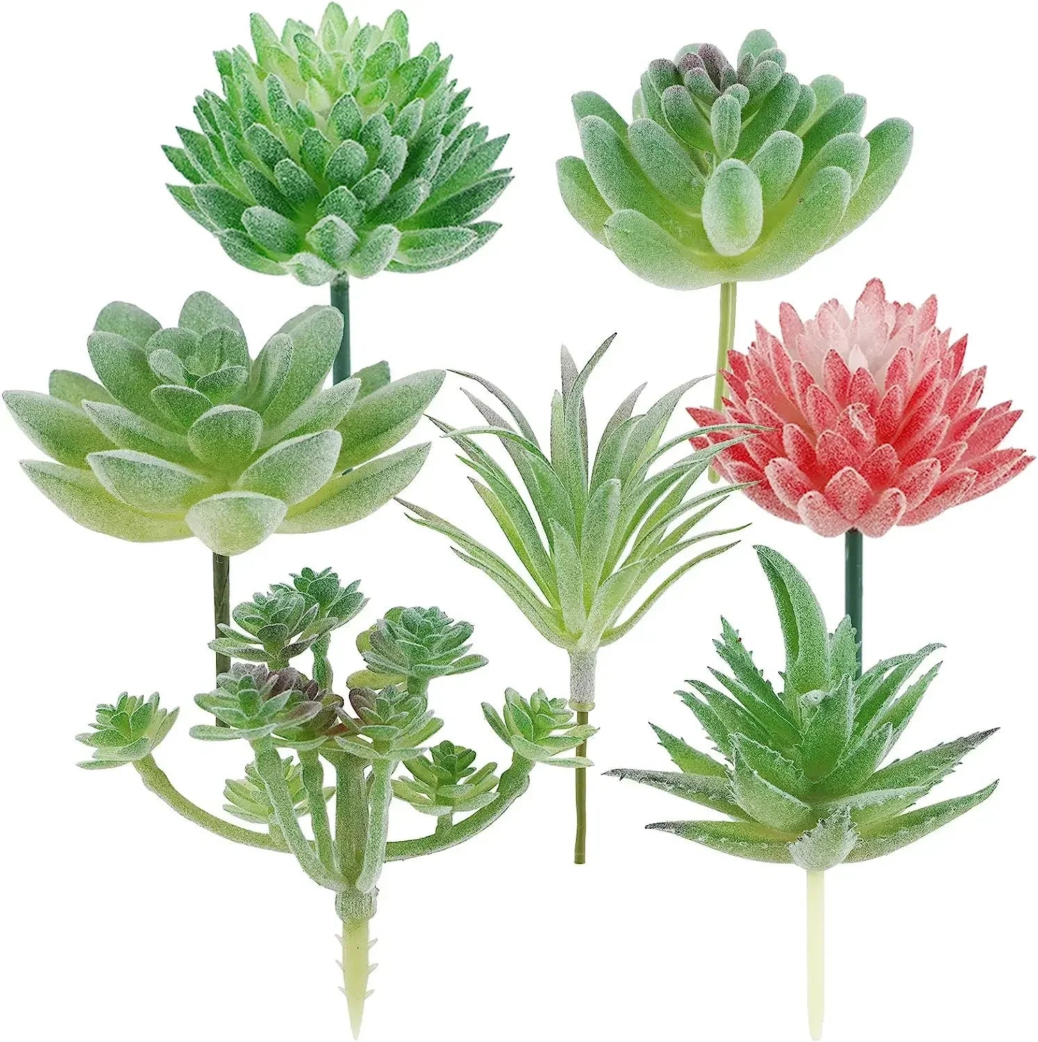 7pcs Artificial Succulents Unpotted Realistic Faux Cactus for Home Garden Decor