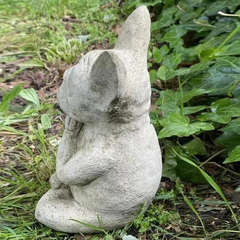 Zen French Bulldog Statue Meditating Yoga Dog Figurine Resin Garden Decor Waterproof