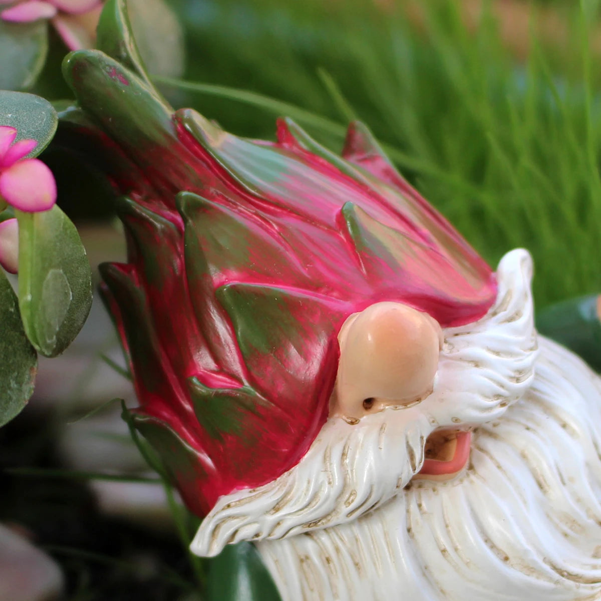 Funny Pitaya Dragon Fruit Gnome Statue Resin Dwarf Figurine Garden Fruit Decor