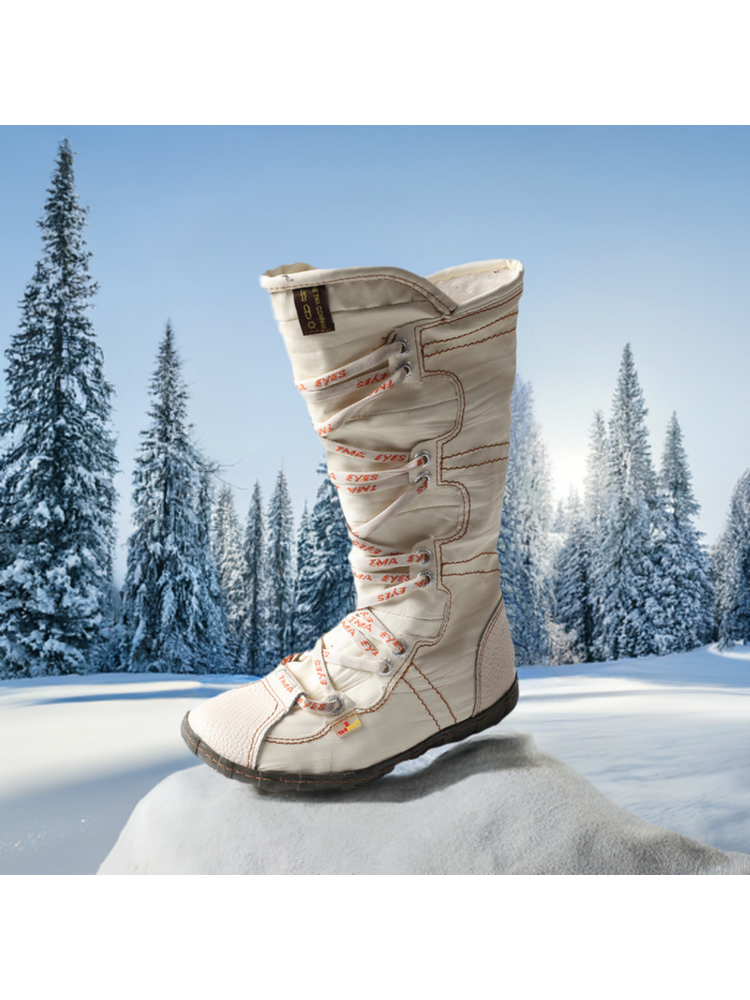 TMA EYES Snake-Embossed Tall Boots  Leather & PU Upper Women's Fashion Boot